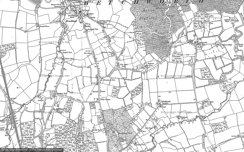 Old Map of Historic Map covering Bushbury in 1895