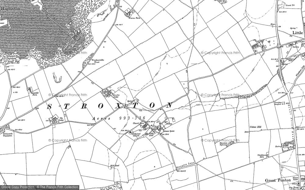 Old Map of Stroxton, 1903 in 1903