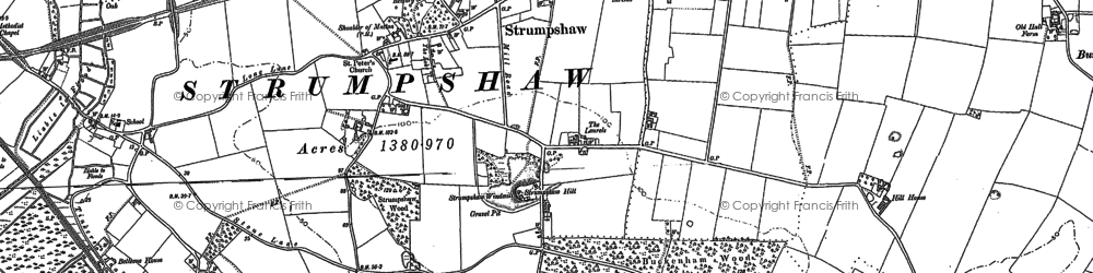 Old map of Bradeston Marsh in 1881