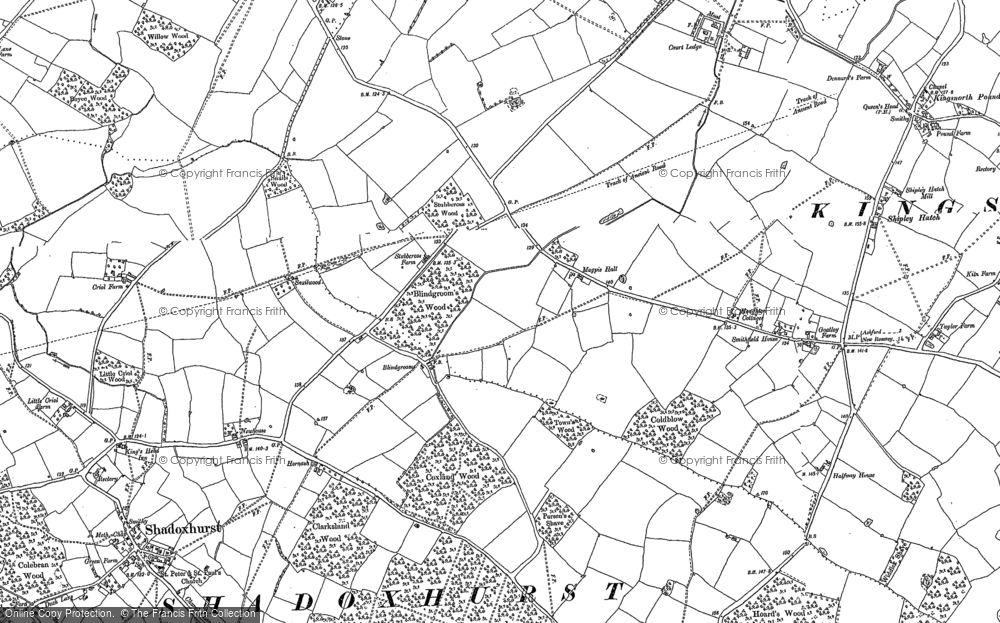 Old Map of Stubb's Cross, 1896 in 1896