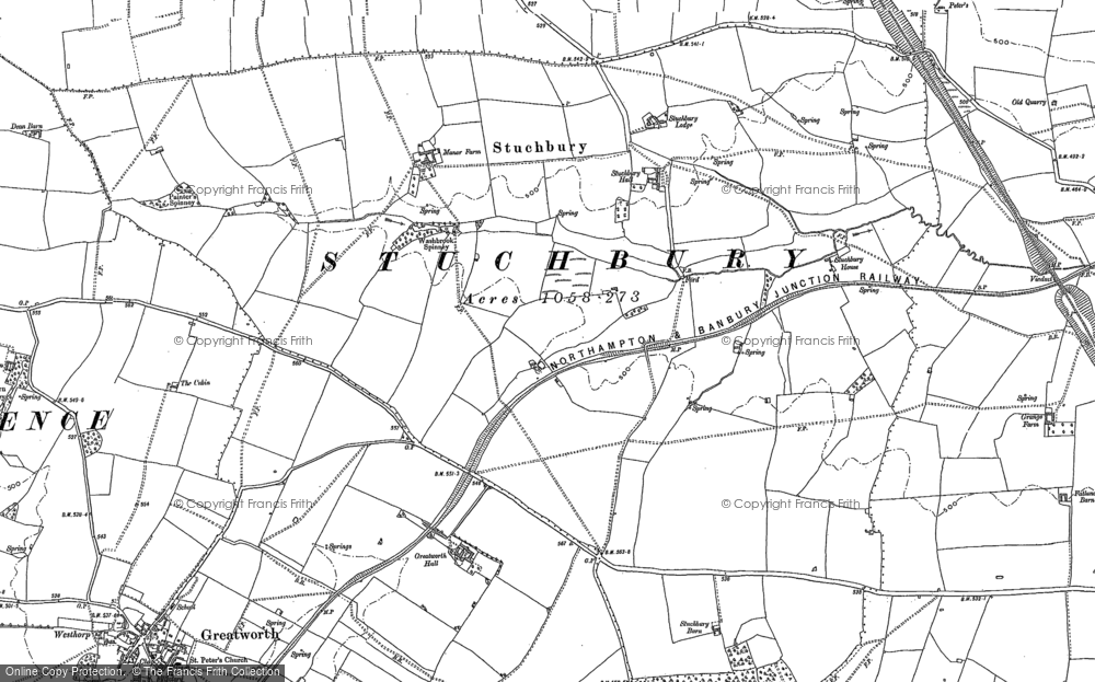 Old Map of Stuchbury, 1883 in 1883