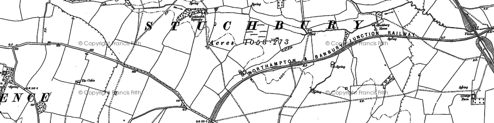Old map of Stuchbury in 1883