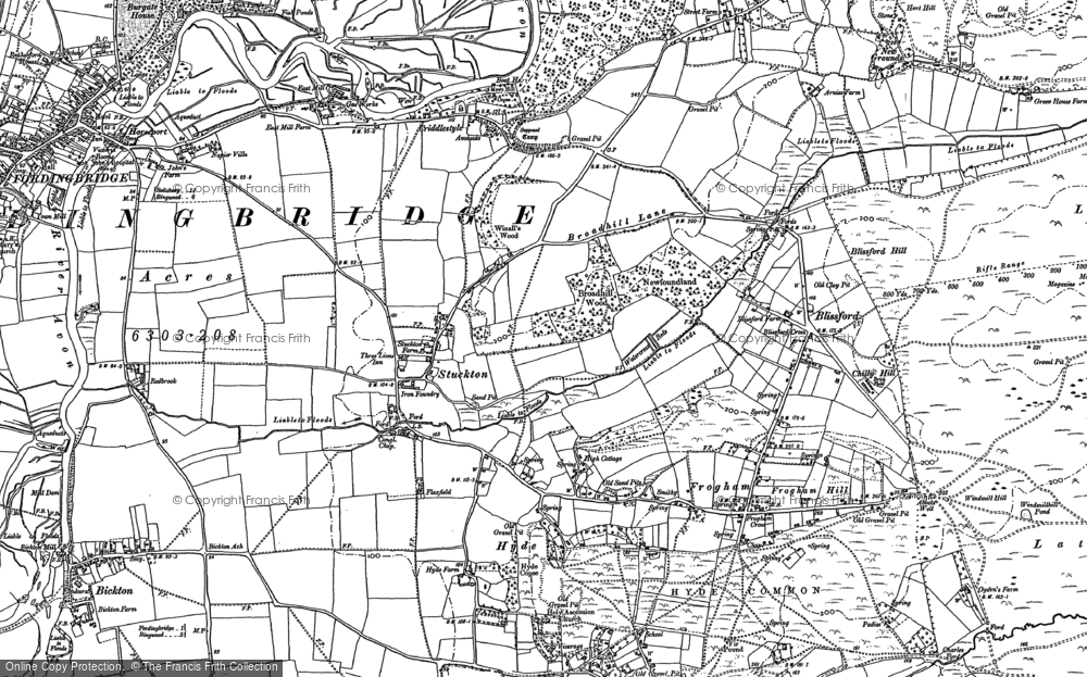 Old Map of Stuckton, 1895 - 1908 in 1895
