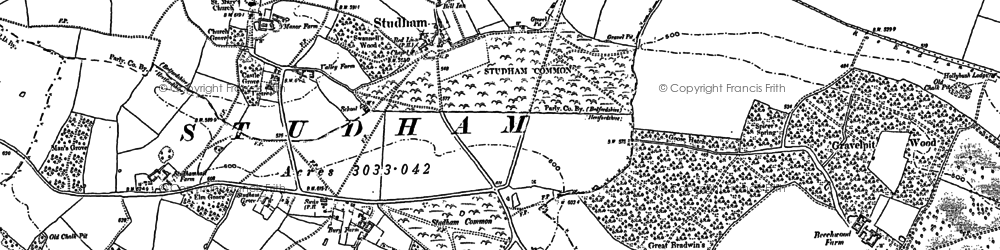 Old map of Studham in 1900