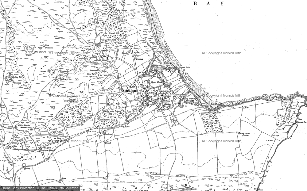 Old Map of Historic Map covering Agglestone in 1886