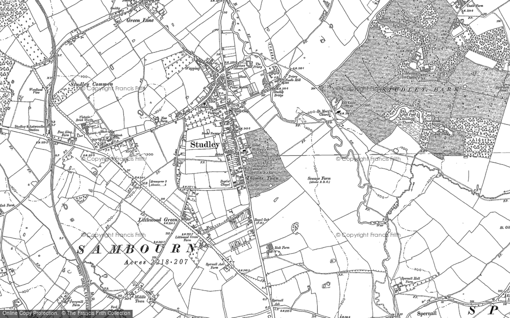 Old Map of Studley, 1885 - 1903 in 1885