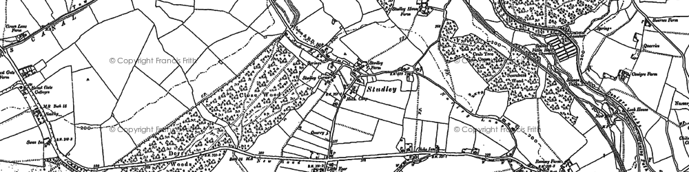 Old map of Studley in 1899