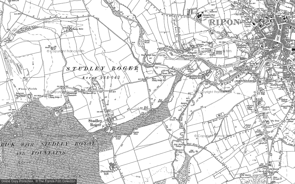 Old Map of Studley Roger, 1890 in 1890