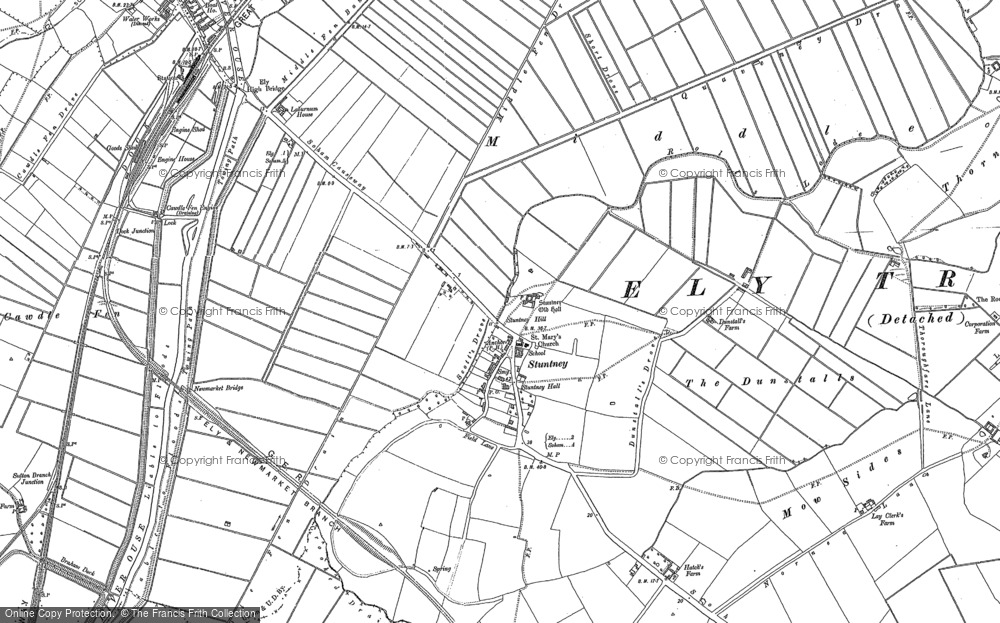 Old Map of Stuntney, 1885 - 1886 in 1885