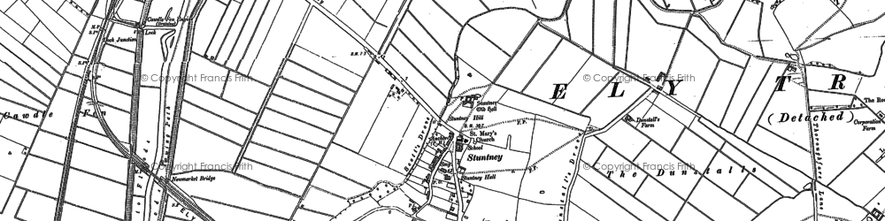 Old map of Stuntney in 1885