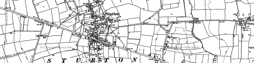 Old map of Sturton by Stow in 1885