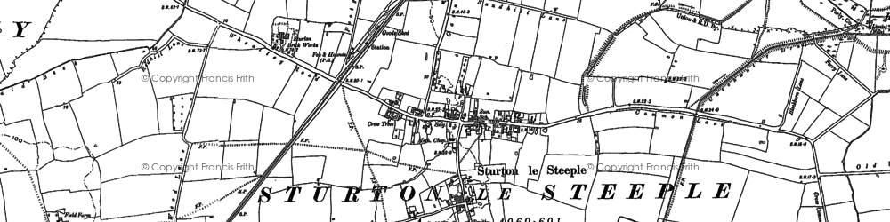 Old map of Sturton le Steeple in 1898