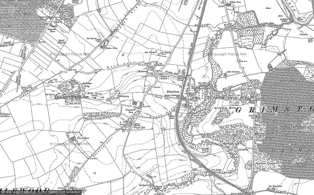 Old Map of Historic Map covering Wingate Hill in 1890