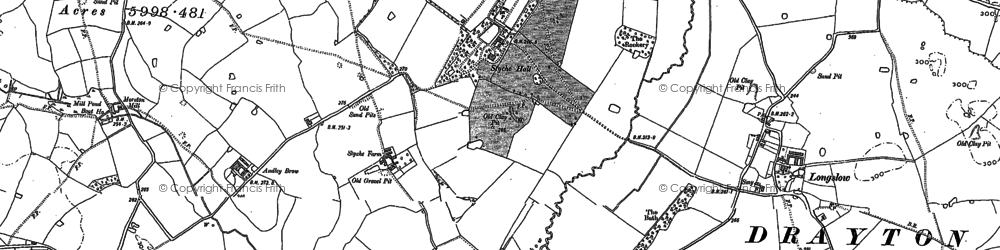 Old map of Styche Hall in 1879