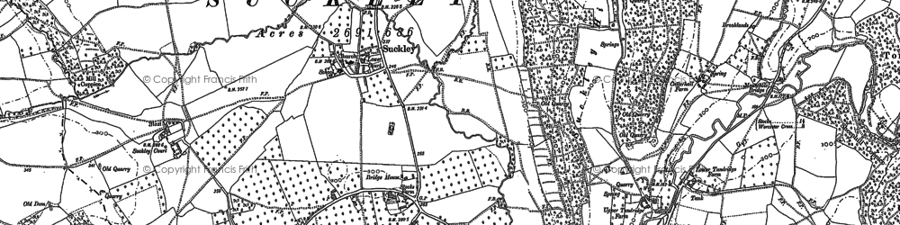 Old map of Suckley in 1885