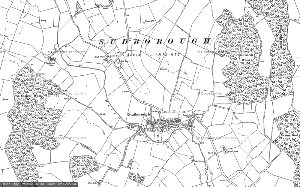 Old Map of Sudborough, 1884 - 1885 in 1884