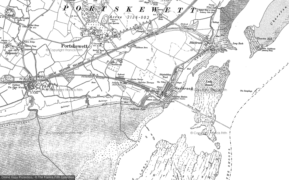 Old Map of Sudbrook, 1900 in 1900