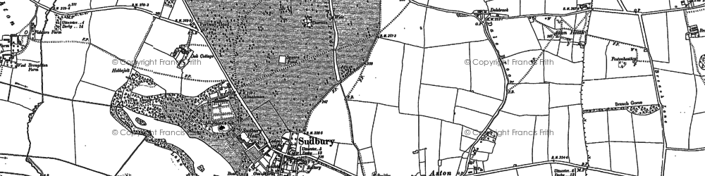 Old map of Oaks Green in 1899