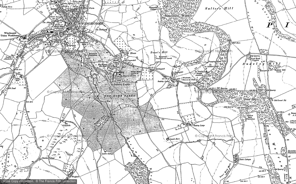 Old Map of Historic Map covering Beesmoor Brook in 1883