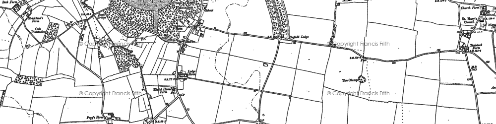 Old map of Suffield in 1885
