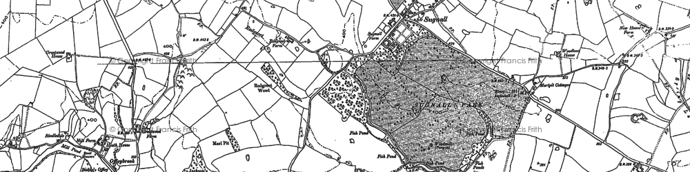 Old map of Little Sugnall in 1879