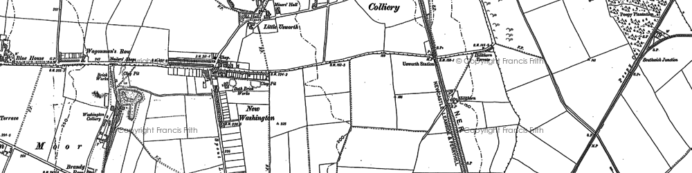 Old map of Barmston in 1895