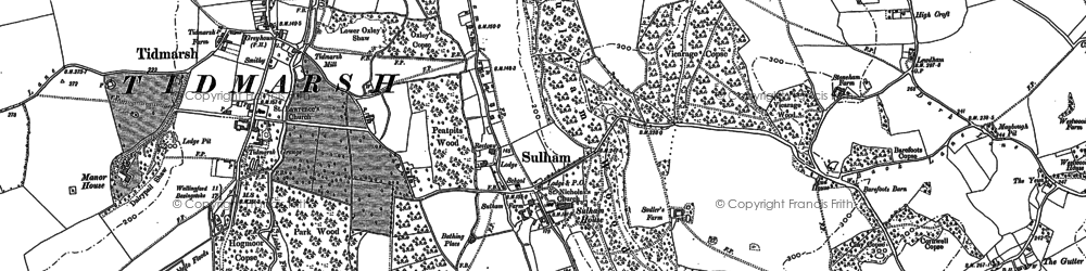 Old map of Sulham in 1898
