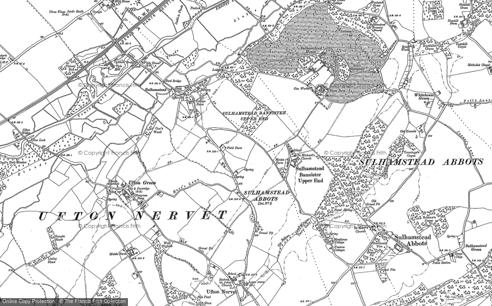 Old Map of Historic Map covering Sulhampstead Bannister Upper End in 1898