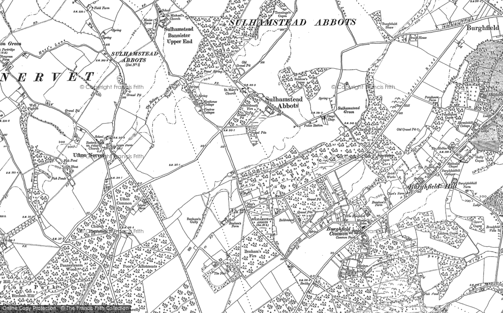 Old Map of Historic Map covering Whitehouse Green in 1898