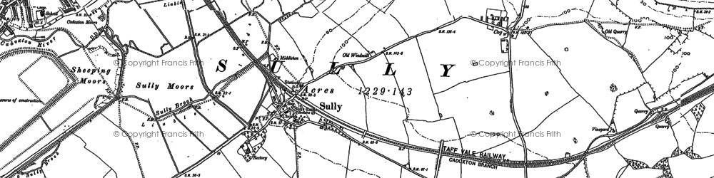 Old map of Sully in 1915