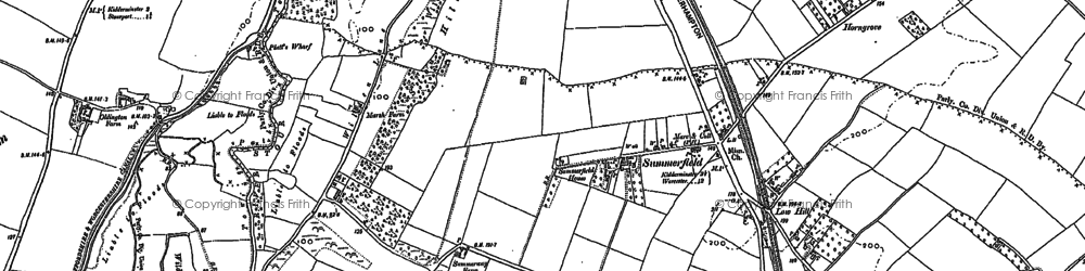 Old map of Spennells in 1883