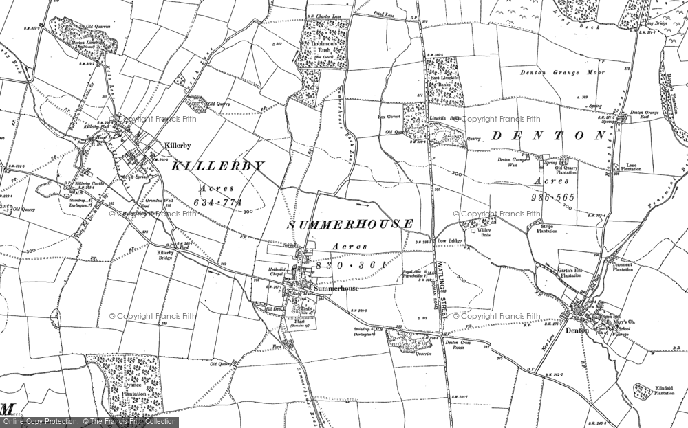 Old Map of Historic Map covering Fanny Barks (Fox Covert) in 1896