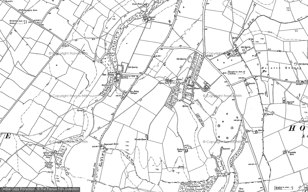Old Map of Historic Map covering Westcote Manor in 1885