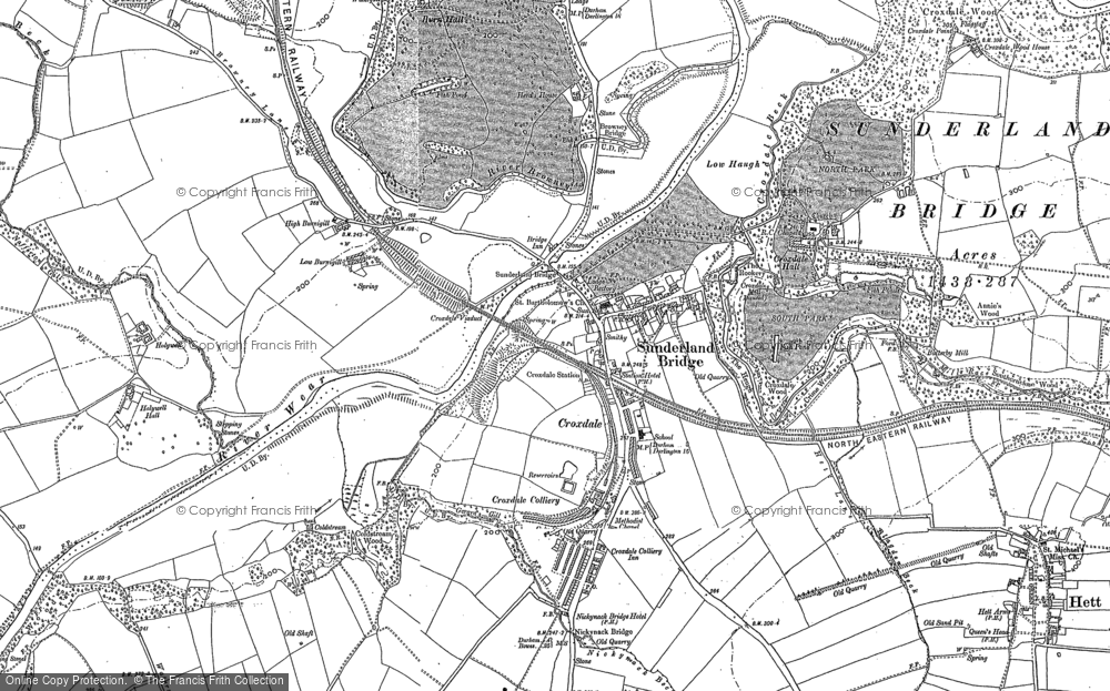 Old Map of Sunderland Bridge, 1895 - 1896 in 1895