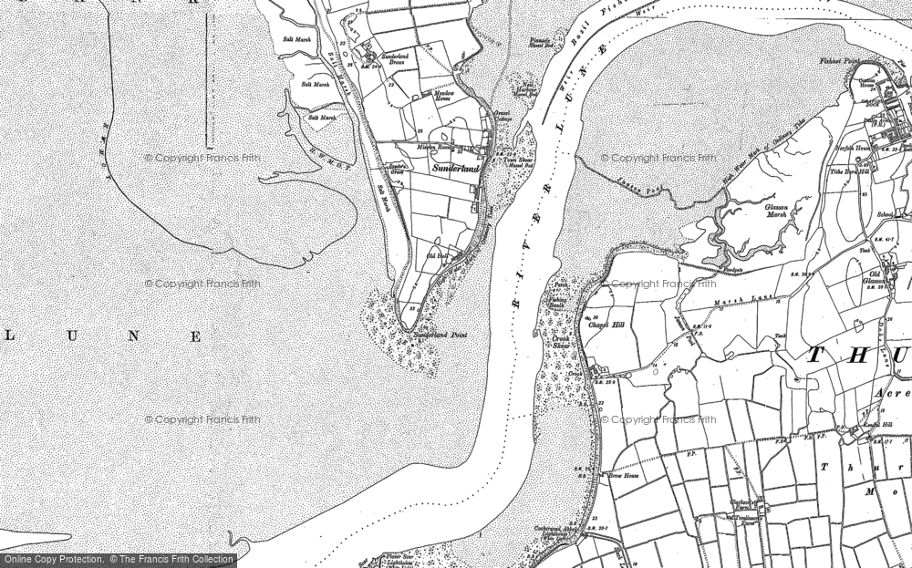 Old Map of Historic Map covering Sunderland in 1910