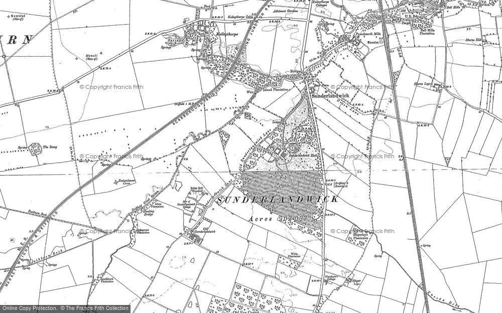 Old Map of Sunderlandwick Village, 1890 - 1891 in 1890