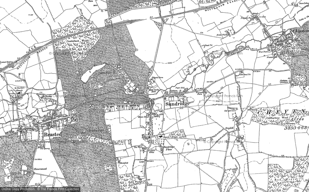 Old Map of Sundridge, 1907 in 1907