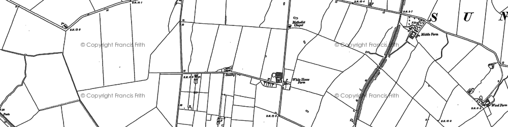 Old map of Sunk Island in 1888