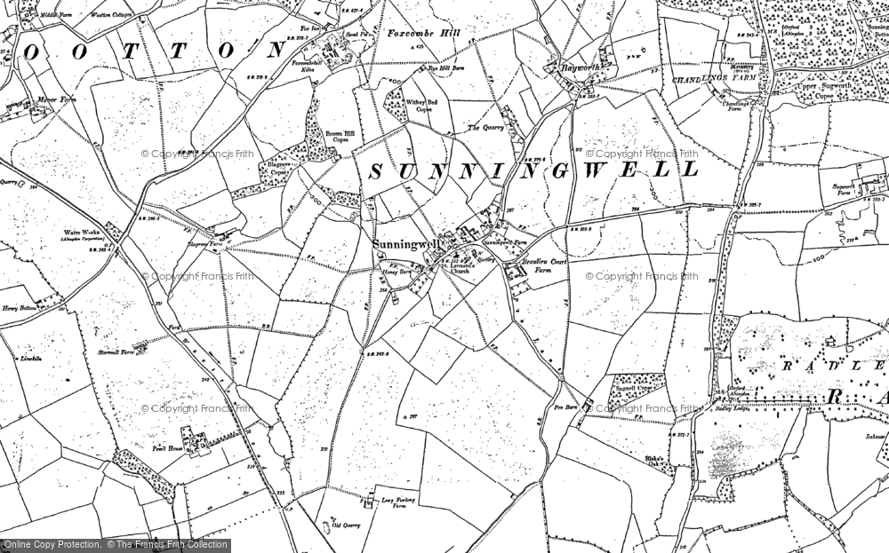 Old Map of Sunningwell, 1910 - 1911 in 1910