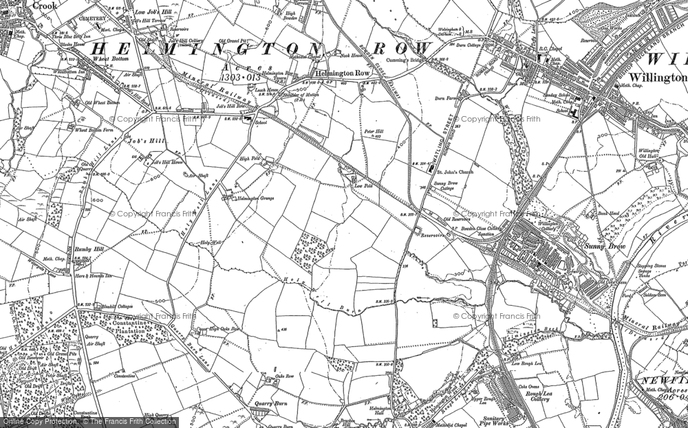 Old Map of Sunny Brow, 1896 in 1896