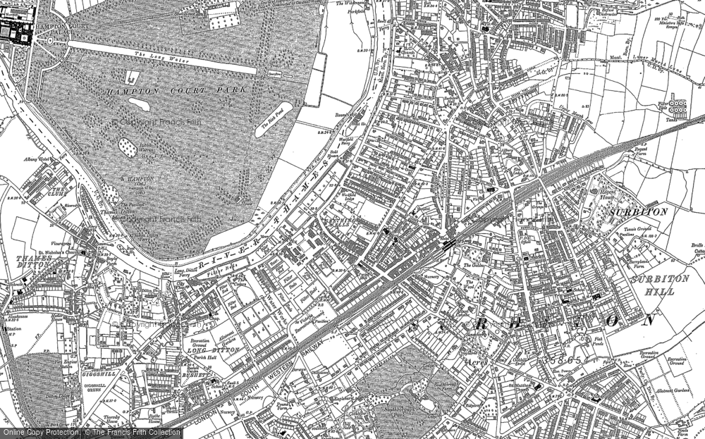 Old Map of Surbiton, 1894 - 1895 in 1894