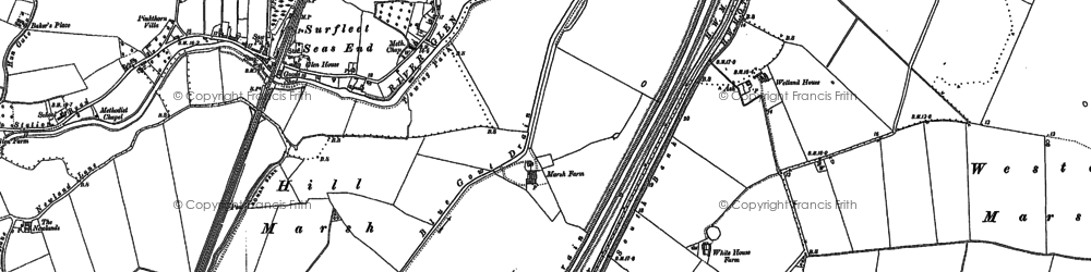 Old map of Surfleet Seas End in 1887