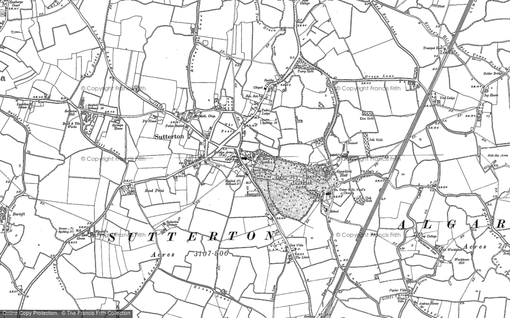 Old Map of Sutterton, 1887 in 1887