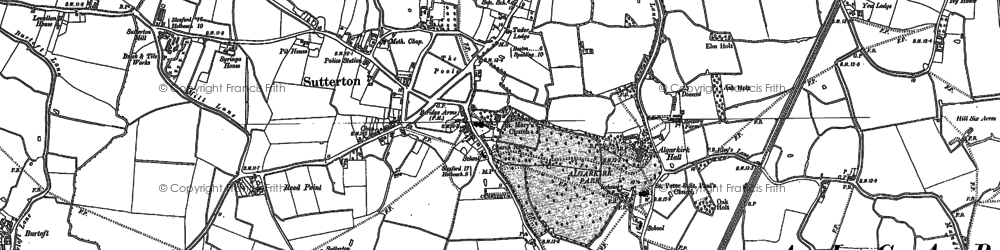 Old map of Sutterton in 1887