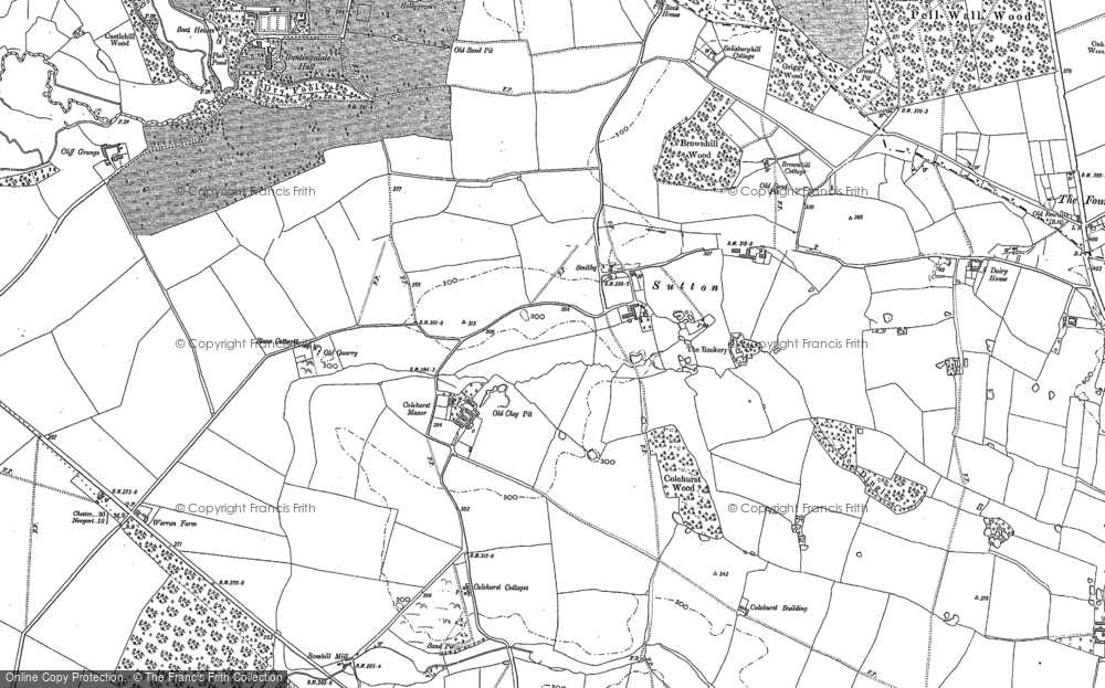 Old Map of Historic Map covering Brownhill Wood in 1879