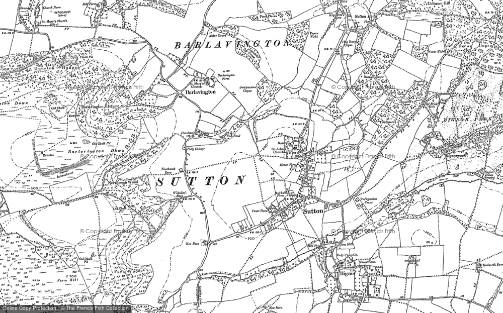 Old Map of Historic Map covering Barlavington Down in 1896