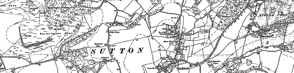 Old map of Barlavington Down in 1896
