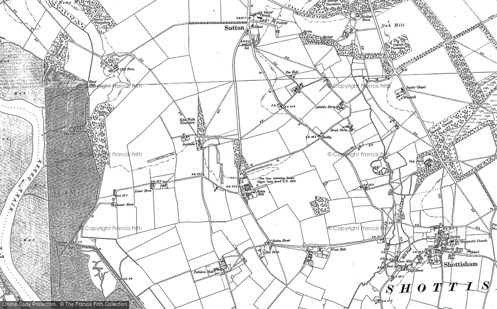 Old Map of Historic Map covering Broxtead Ho in 1902