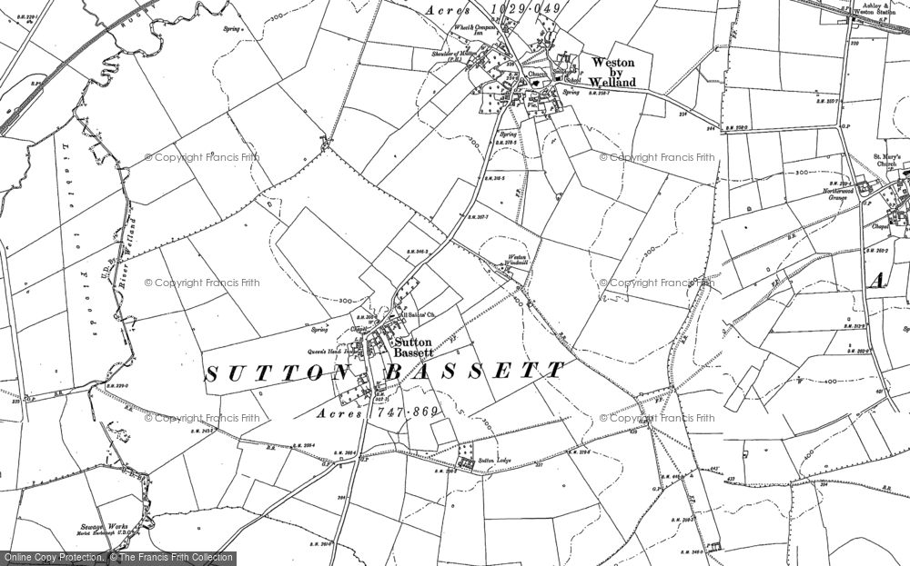Old Map of Sutton Bassett, 1899 - 1902 in 1899