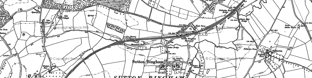 Old map of Sutton Bingham in 1886